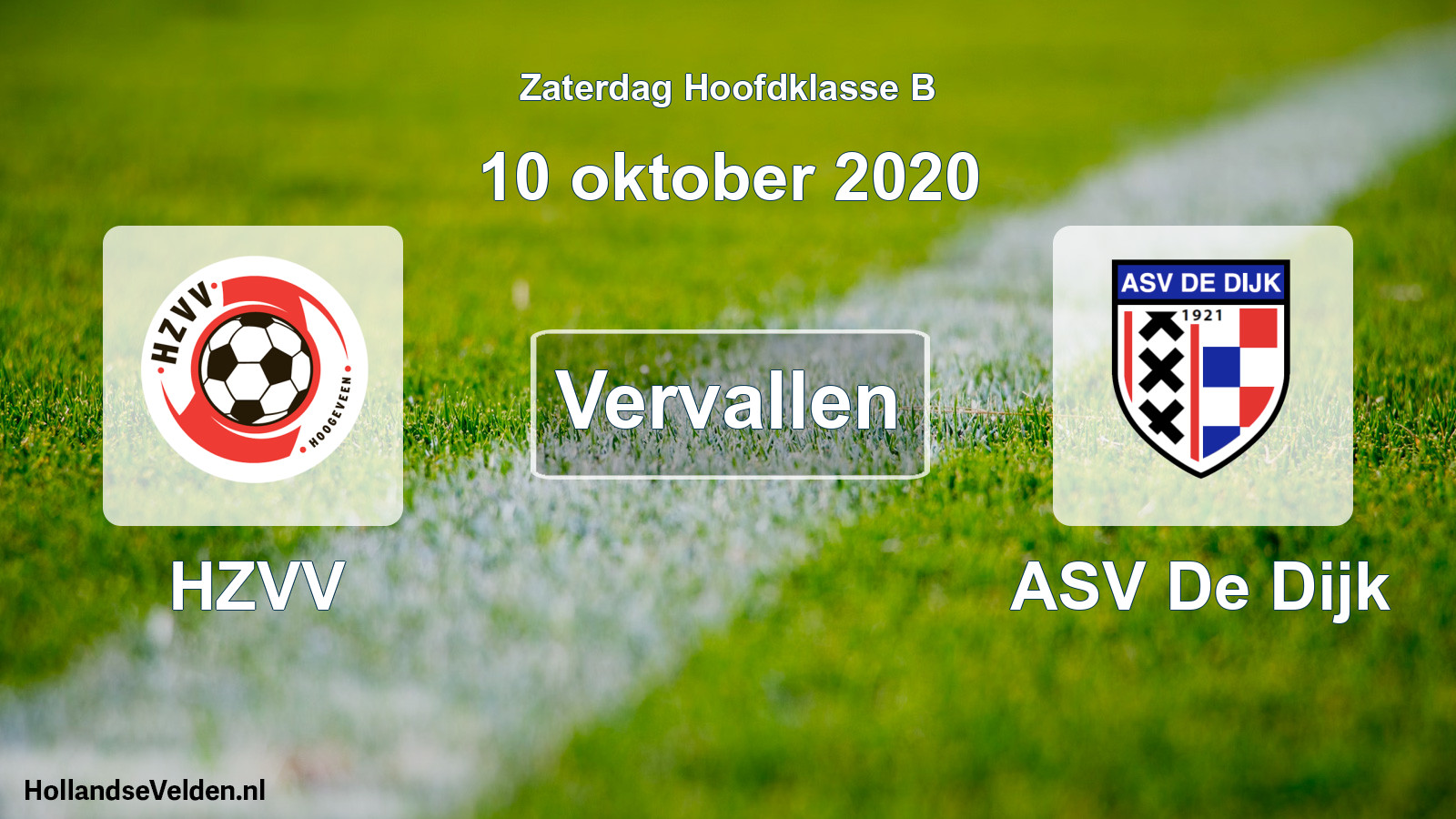 Scheduled Match: HZVV - ASV De Dijk (10 October 2020)