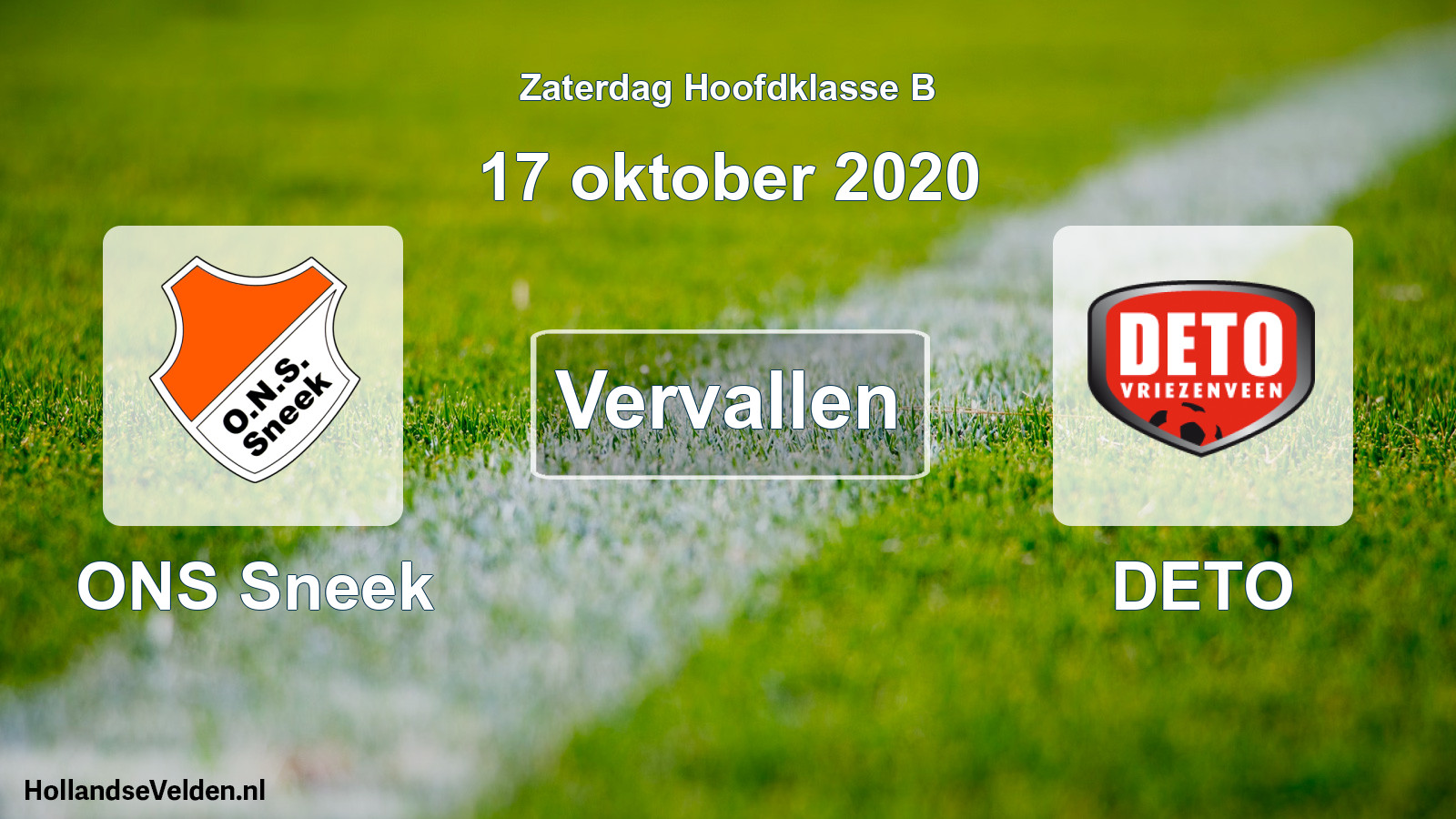 Scheduled Match: ONS Sneek - DETO (17 October 2020)