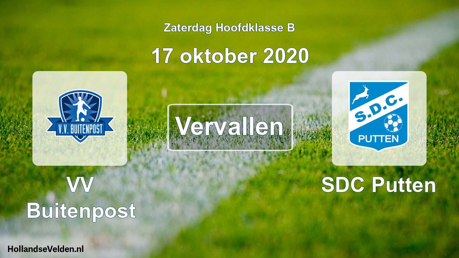 Scheduled Match: VV Buitenpost - SDC Putten (17 October 2020)