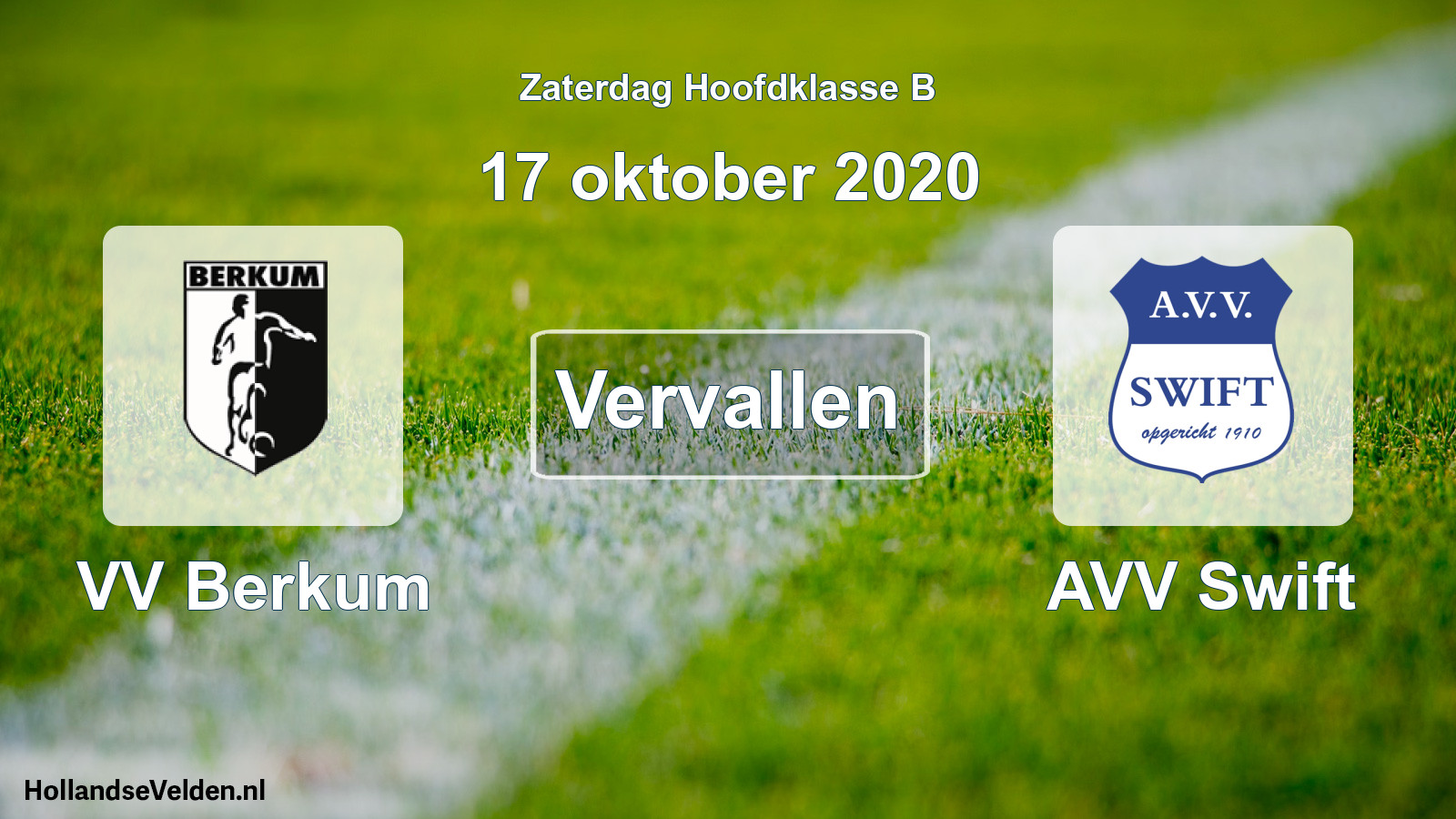 Scheduled Match: VV Berkum - AVV Swift (17 October 2020)