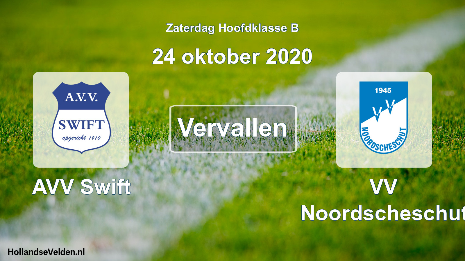 Scheduled Match: AVV Swift - VV Noordscheschut (24 October 2020)