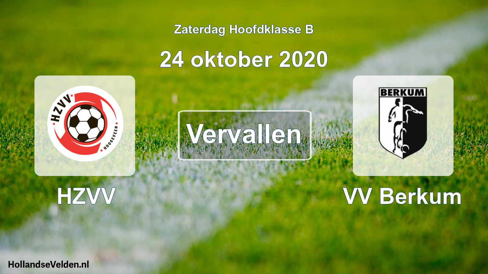 Scheduled Match: HZVV - VV Berkum (24 October 2020)