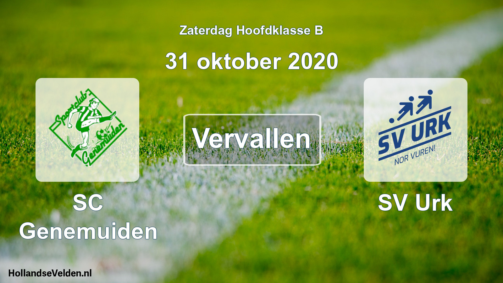 Scheduled Match: SC Genemuiden - SV Urk (31 October 2020)