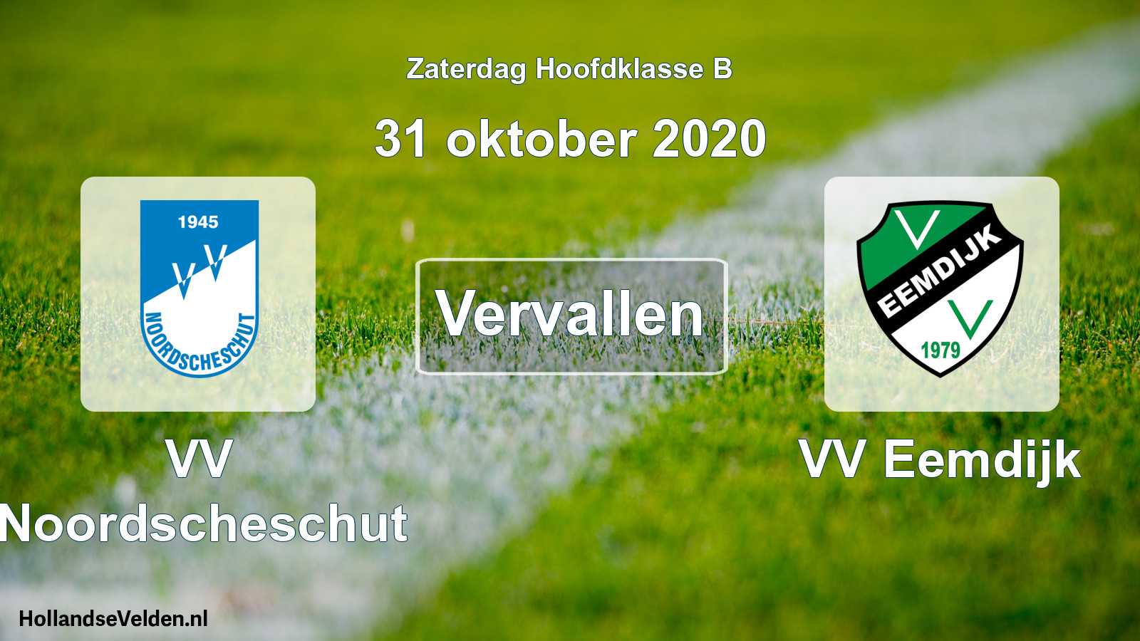Scheduled Match: VV Noordscheschut - VV Eemdijk (31 October 2020)