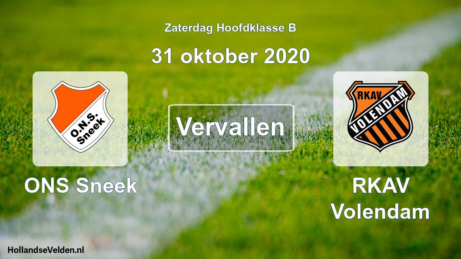 Scheduled Match: ONS Sneek - RKAV Volendam (31 October 2020)