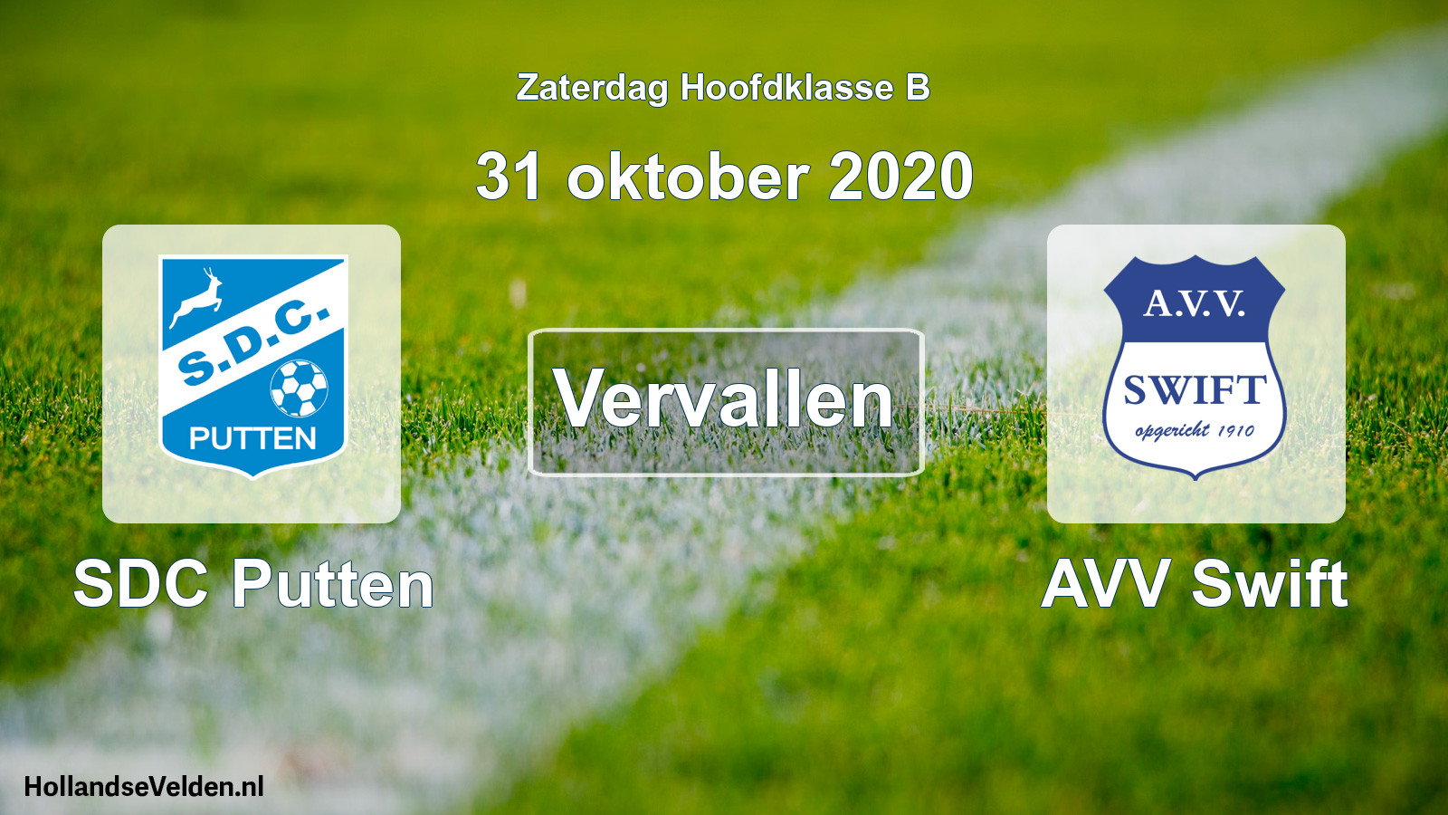Scheduled Match: SDC Putten - AVV Swift (31 October 2020)