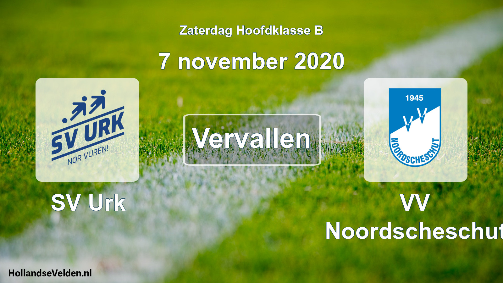 Scheduled Match: SV Urk - VV Noordscheschut (7 November 2020)