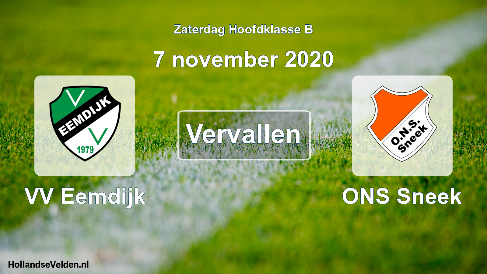 Scheduled Match: VV Eemdijk - ONS Sneek (7 November 2020)