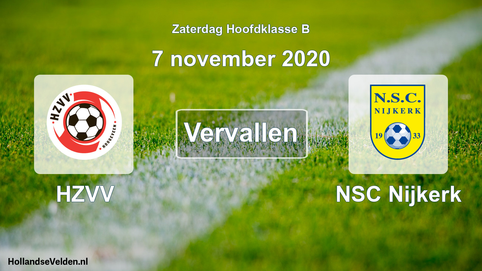 Scheduled Match: HZVV - NSC Nijkerk (7 November 2020)
