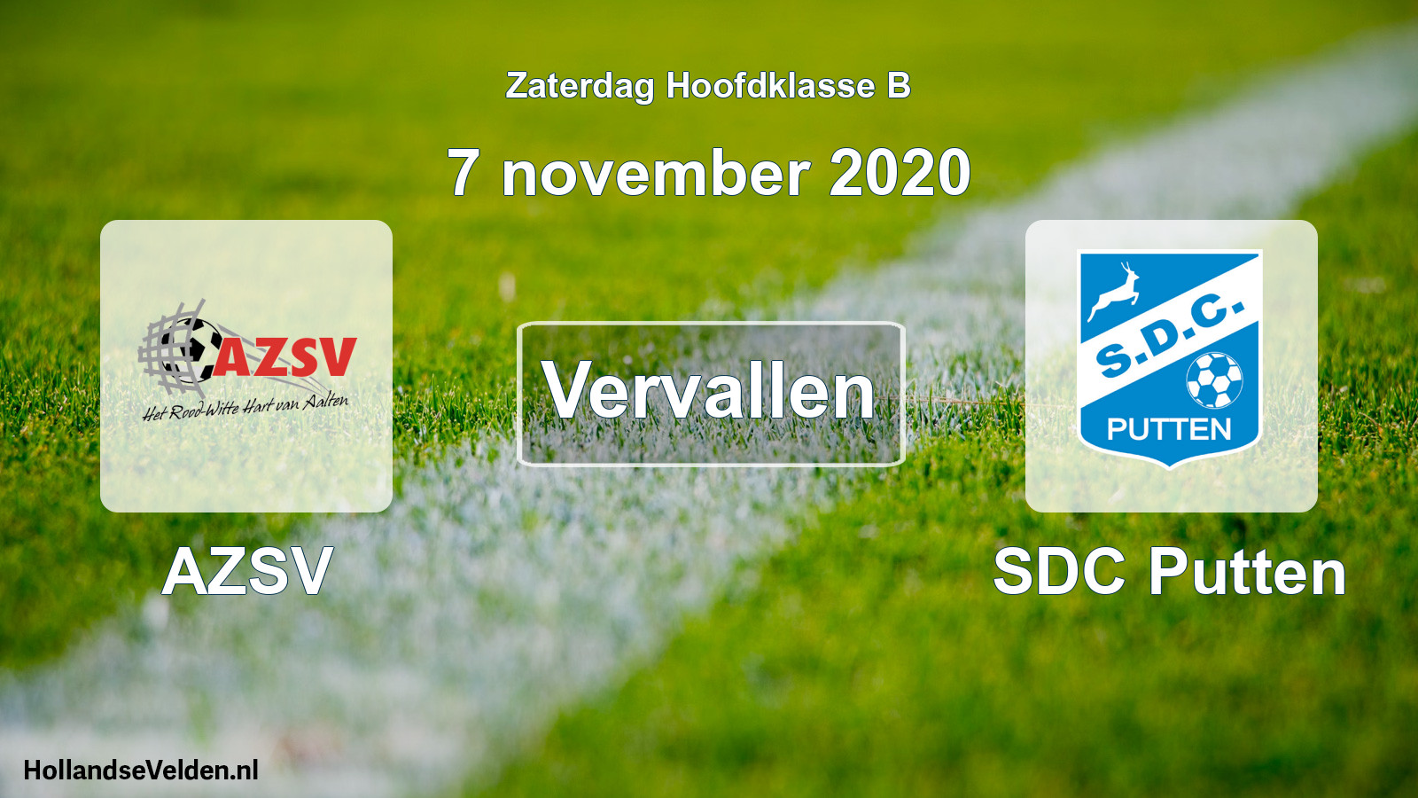 Scheduled Match: AZSV - SDC Putten (7 November 2020)