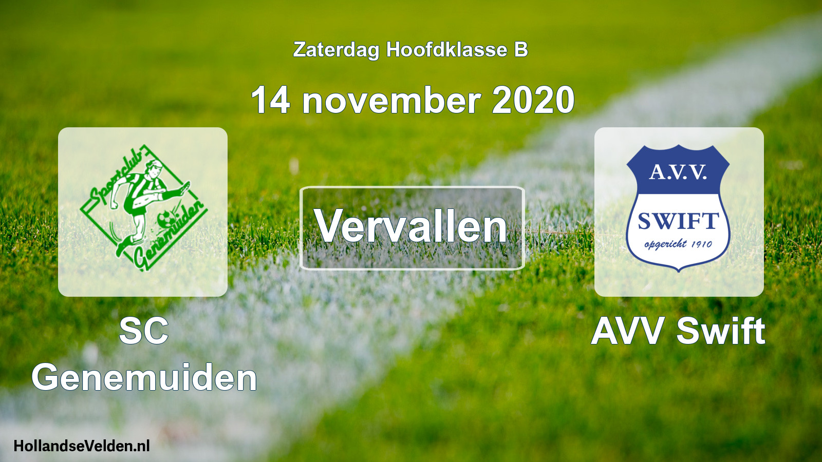 Scheduled Match: SC Genemuiden - AVV Swift (14 November 2020)