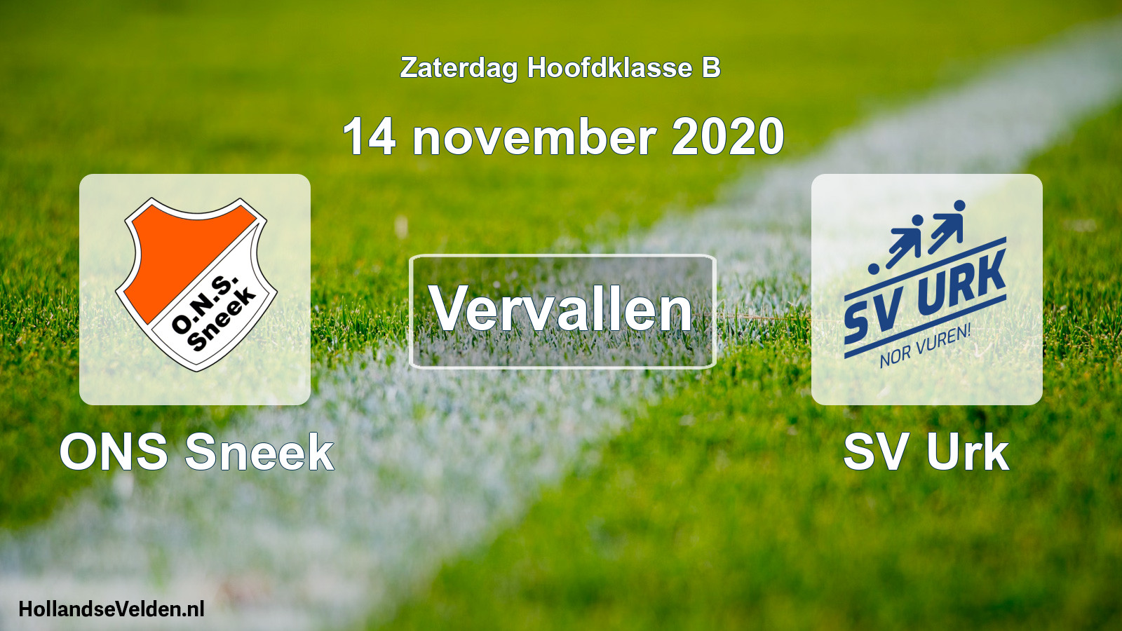 Scheduled Match: ONS Sneek - SV Urk (14 November 2020)
