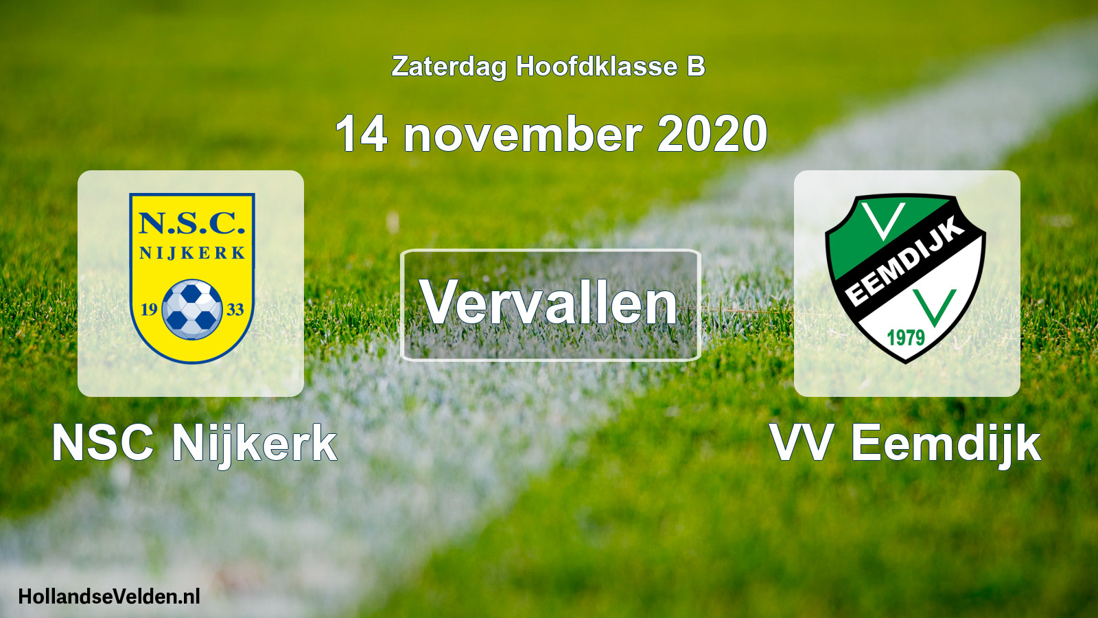 Scheduled Match: NSC Nijkerk - VV Eemdijk (14 November 2020)