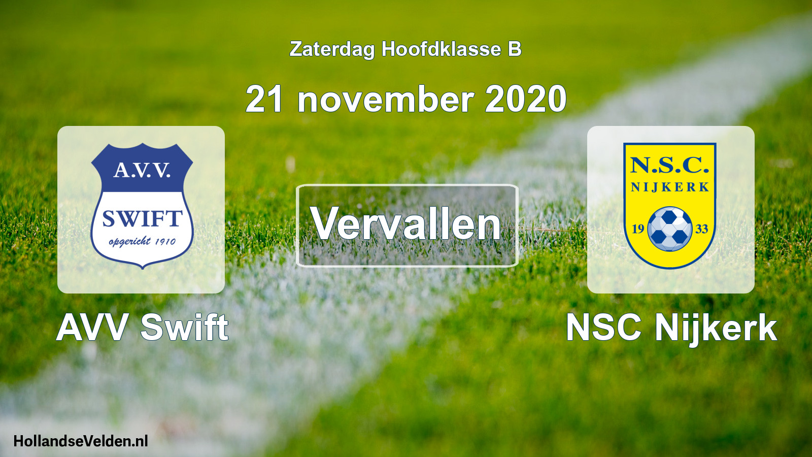 Scheduled Match: AVV Swift - NSC Nijkerk (21 November 2020)