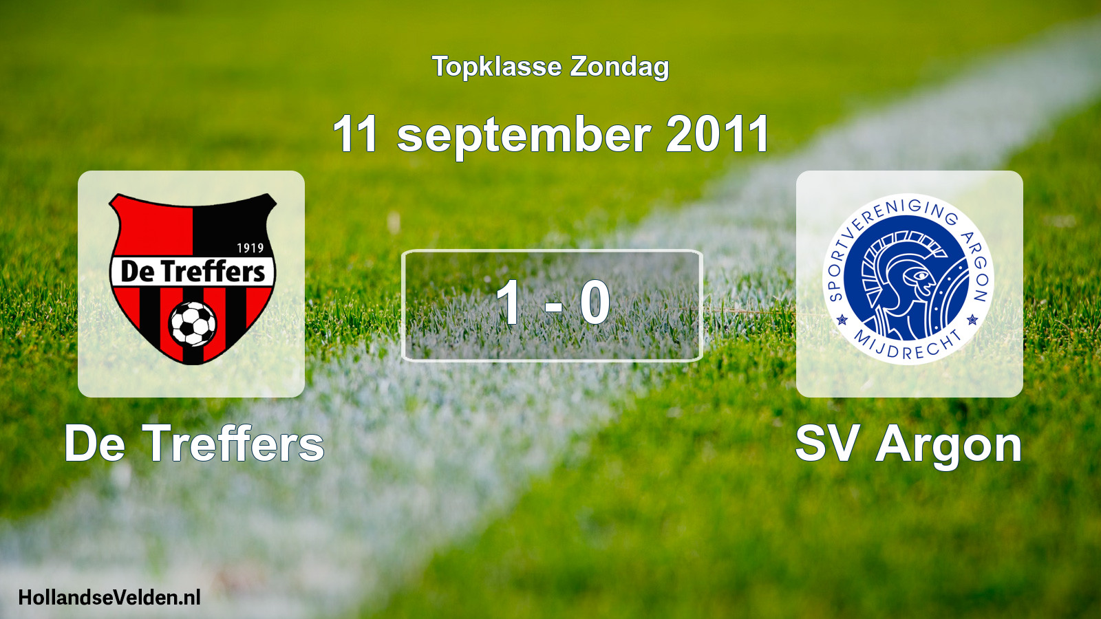 Total number of matches played: De Treffers - SV Argon 1 - 0 (11 September 2011)