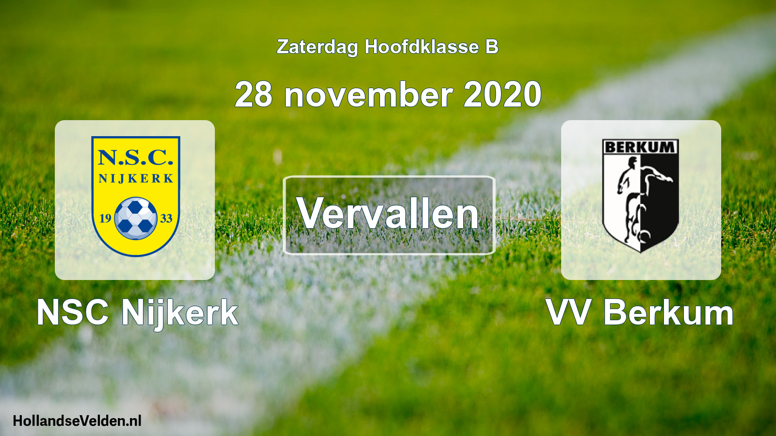 Scheduled Match: NSC Nijkerk - VV Berkum (28 November 2020)