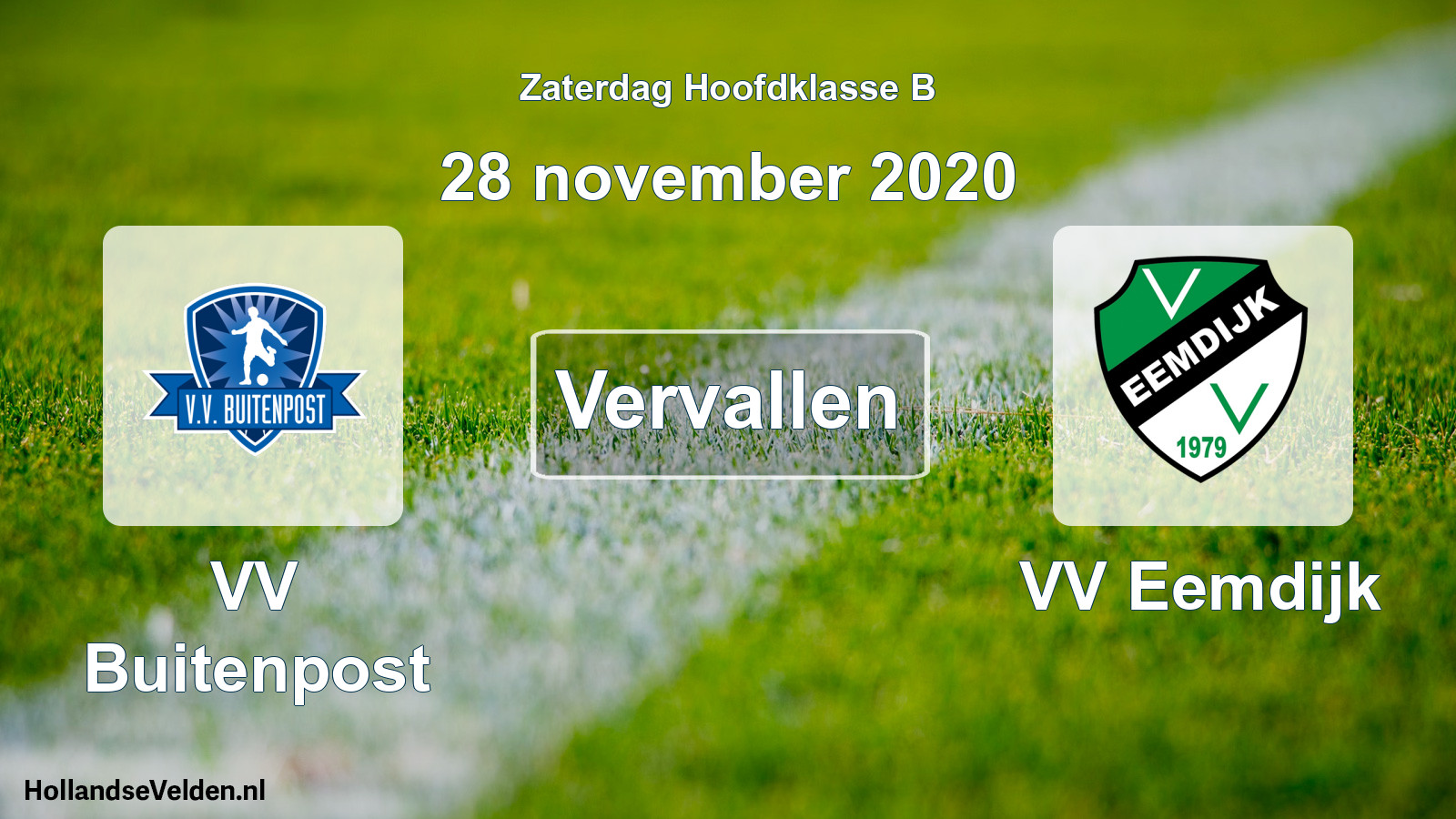 Scheduled Match: VV Buitenpost - VV Eemdijk (28 November 2020)