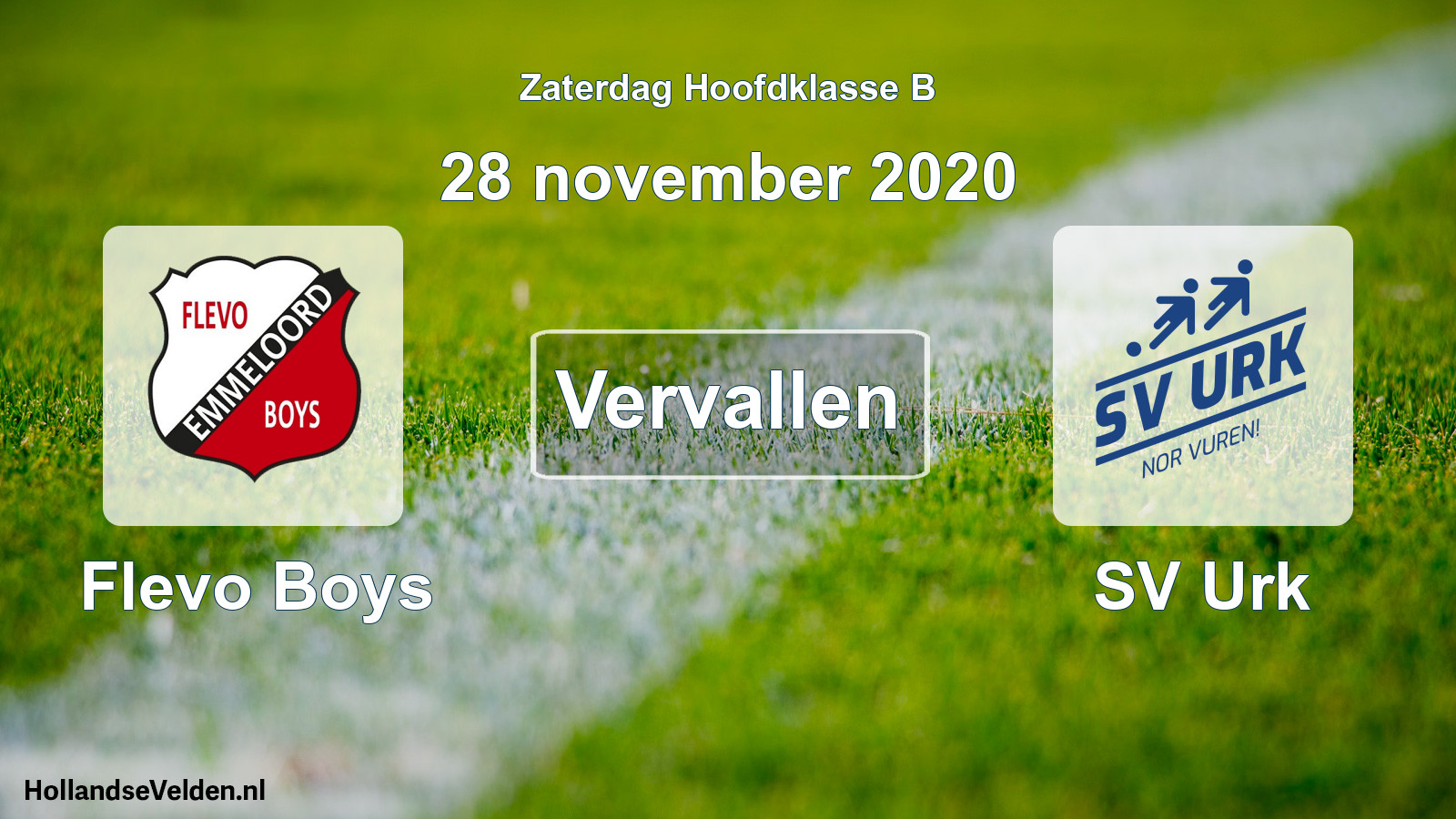 Scheduled Match: Flevo Boys - SV Urk (28 November 2020)