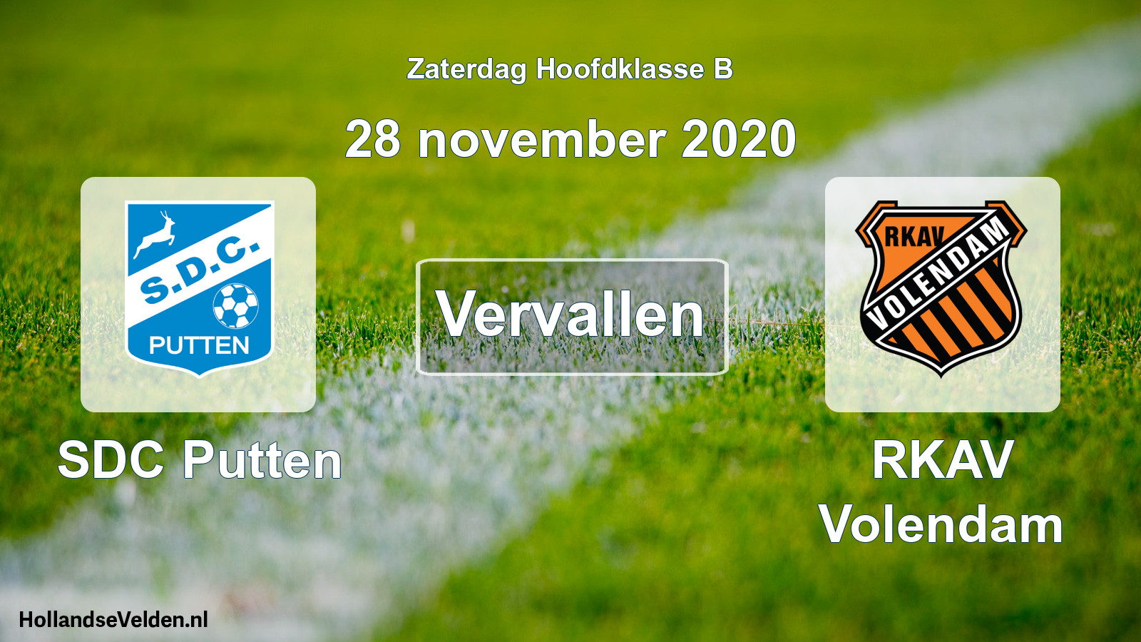 Scheduled Match: SDC Putten - RKAV Volendam (28 November 2020)