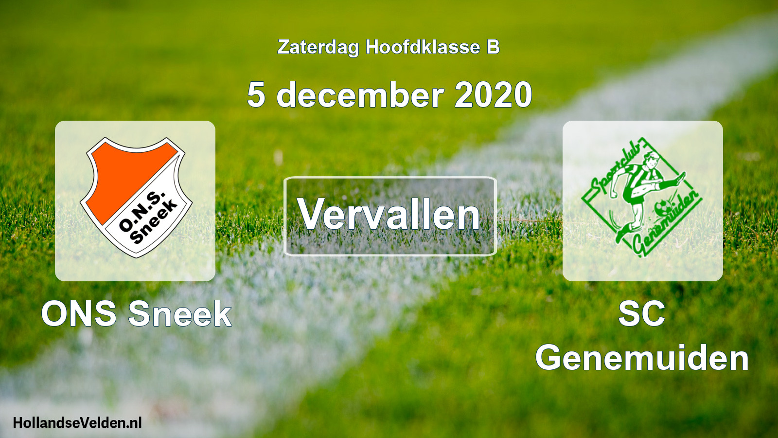 Scheduled Match: ONS Sneek - SC Genemuiden (5 December 2020)