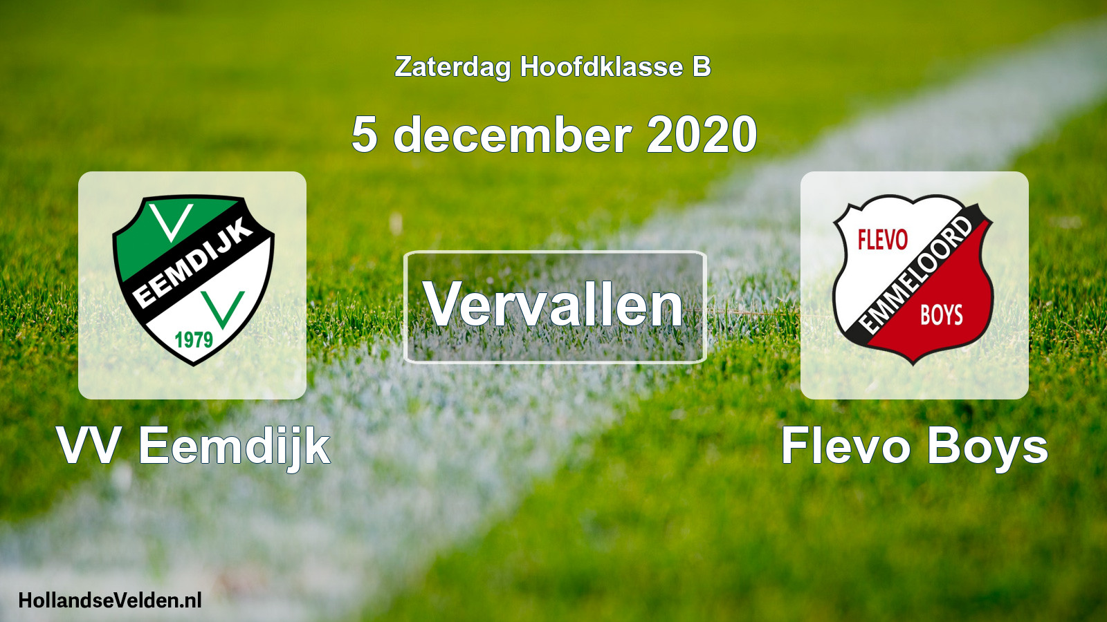 Scheduled Match: VV Eemdijk - Flevo Boys (5 December 2020)