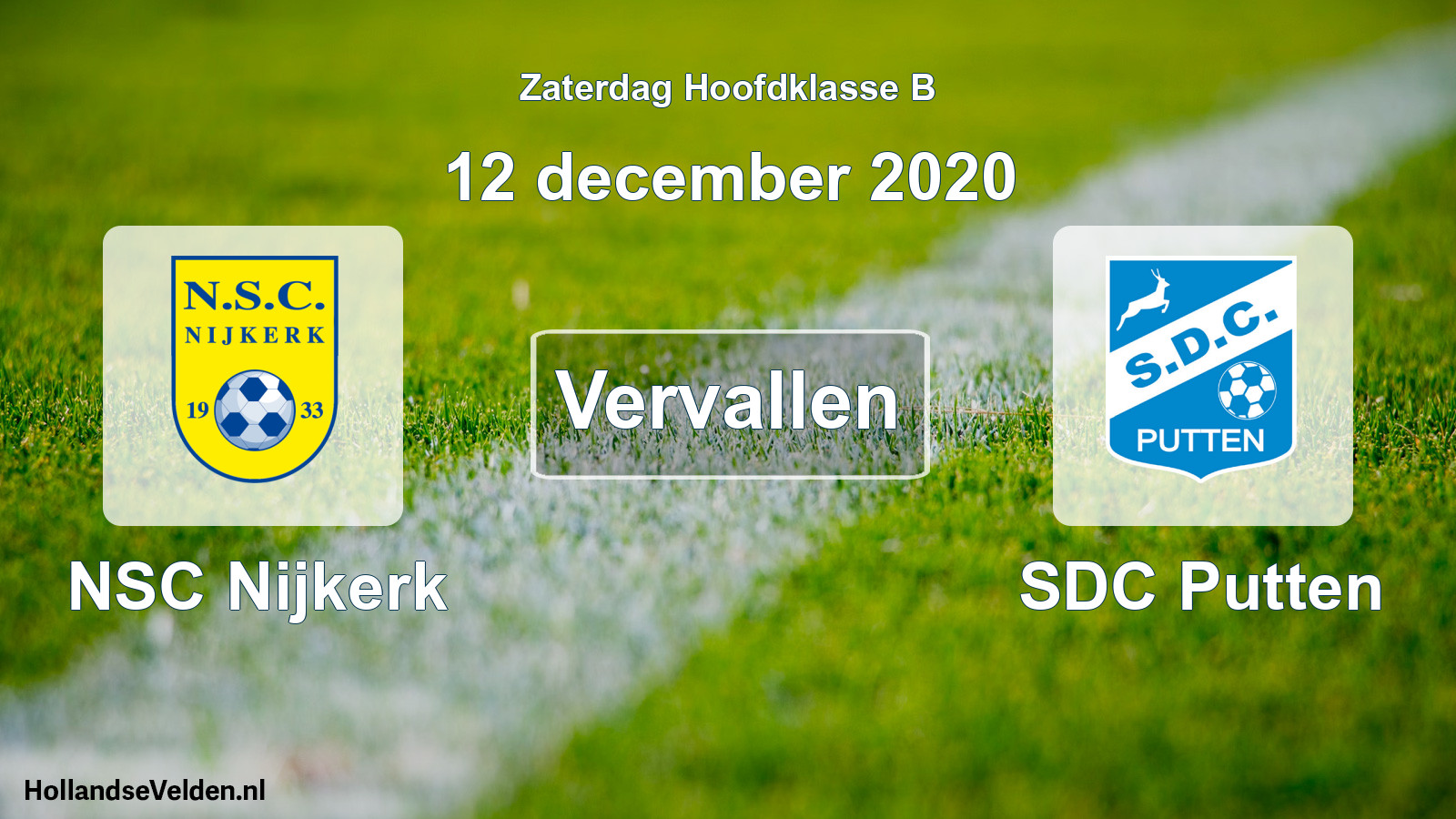 Scheduled Match: NSC Nijkerk - SDC Putten (12 December 2020)