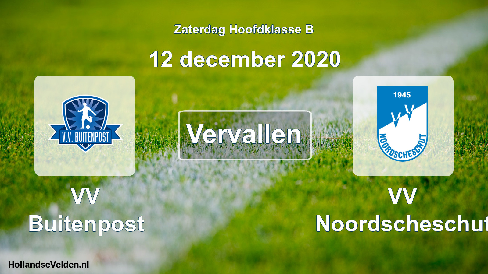 Scheduled Match: VV Buitenpost - VV Noordscheschut (12 December 2020)
