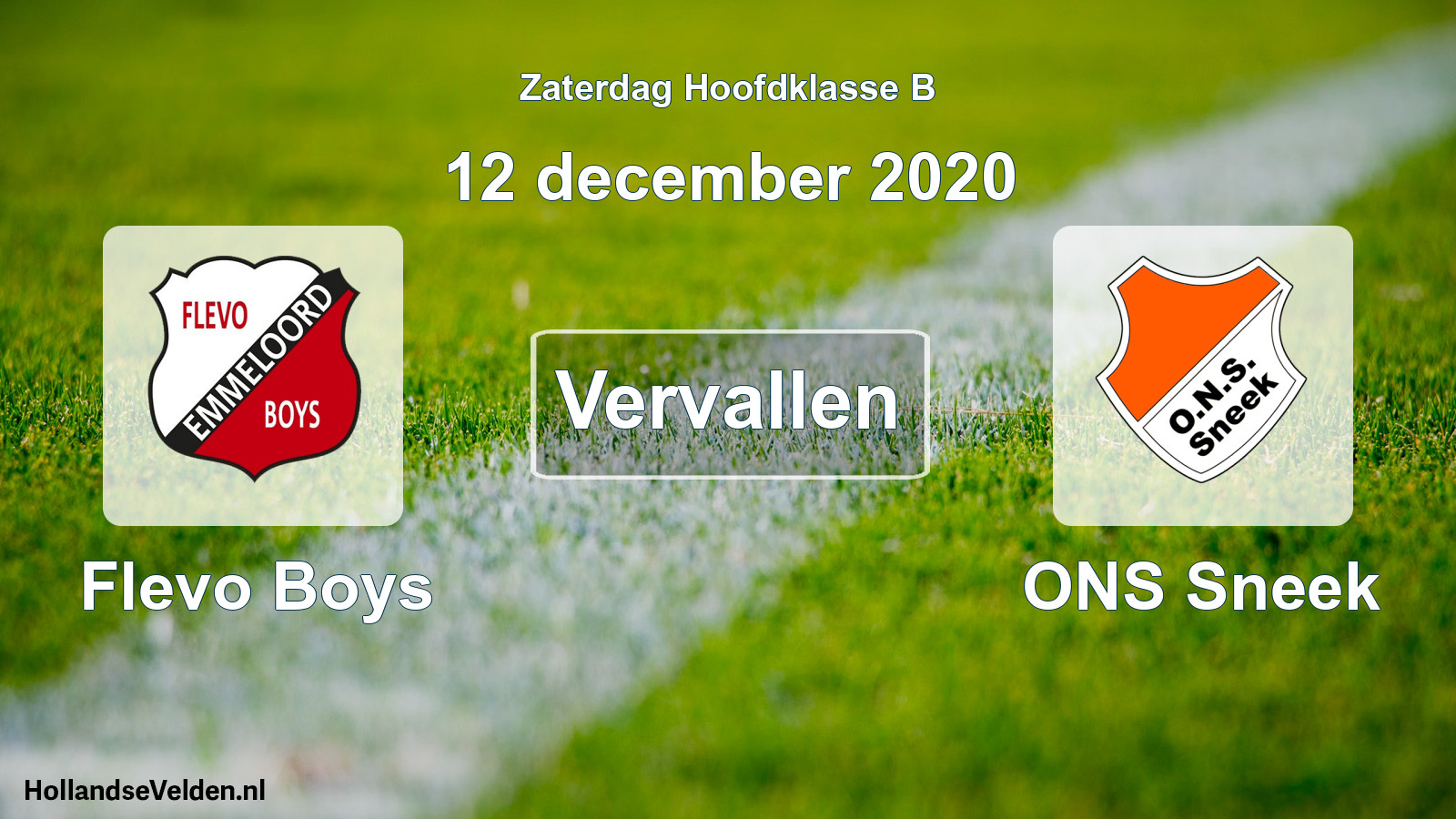 Scheduled Match: Flevo Boys - ONS Sneek (12 December 2020)