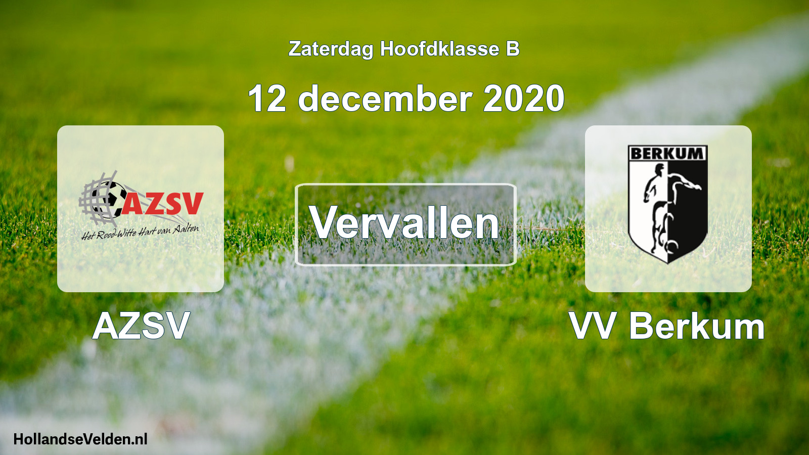 Scheduled Match: AZSV - VV Berkum (12 December 2020)