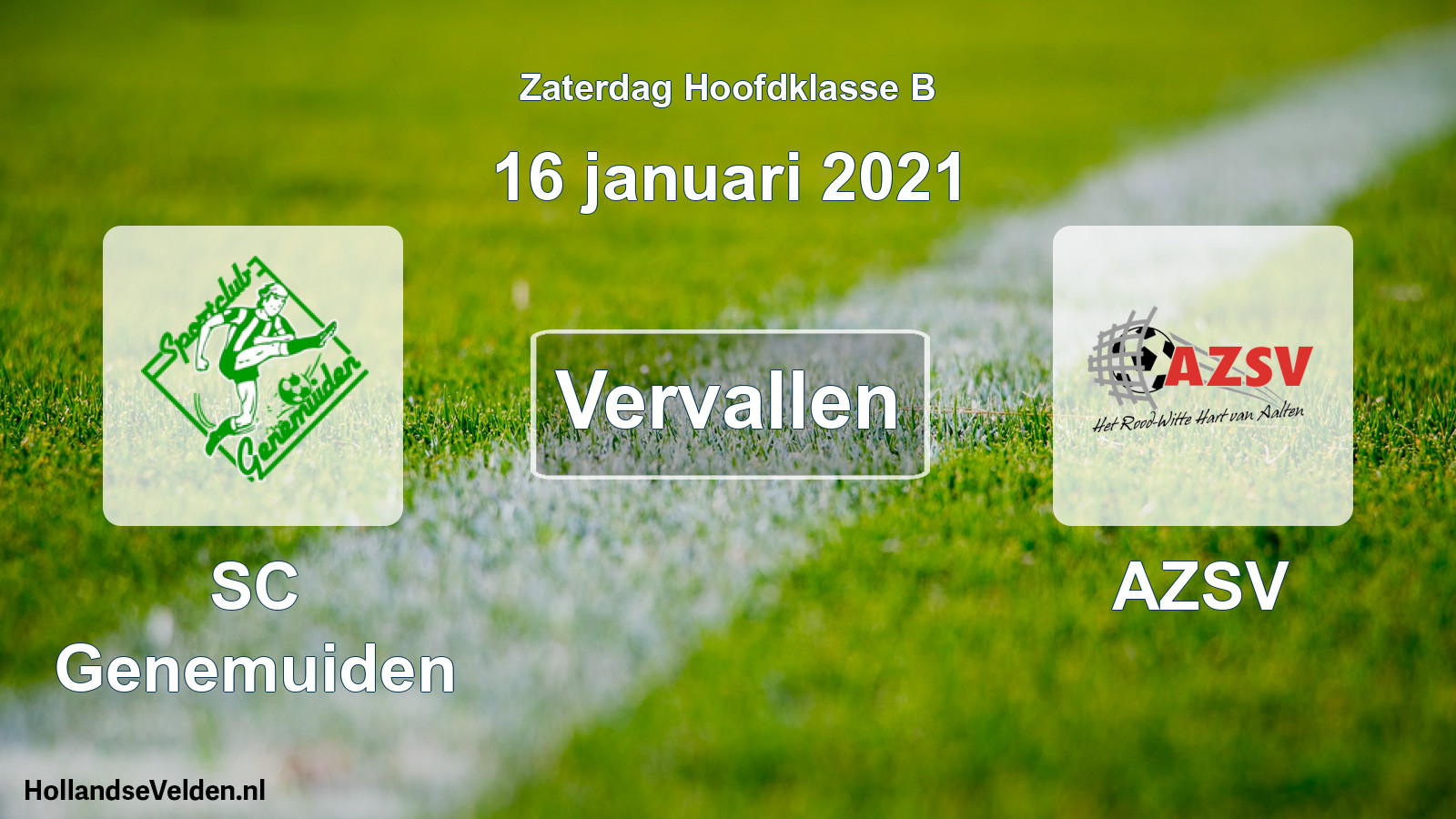 Scheduled Match: SC Genemuiden - AZSV (16 January 2021)