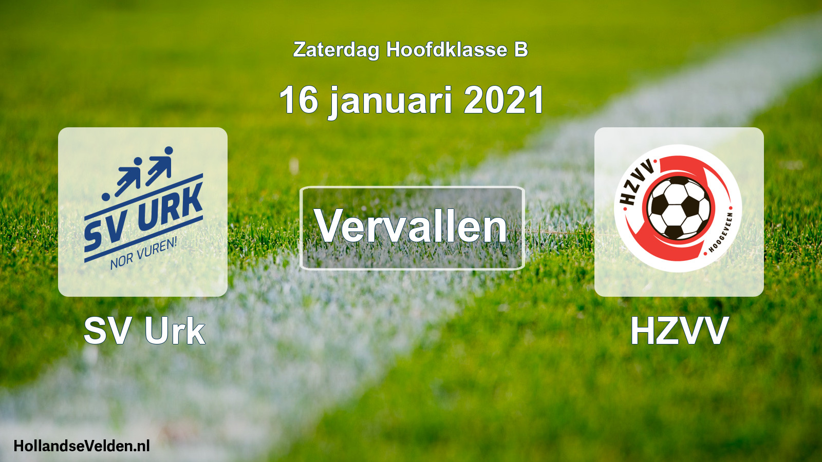 Scheduled Match: SV Urk - HZVV (16 January 2021)