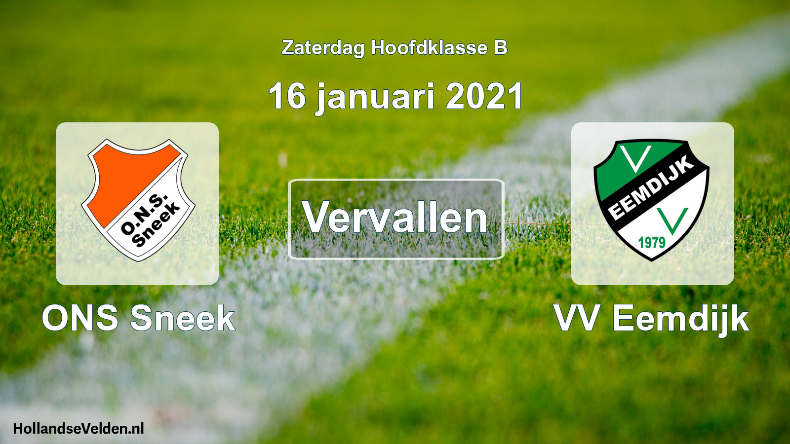Scheduled Match: ONS Sneek - VV Eemdijk (16 January 2021)