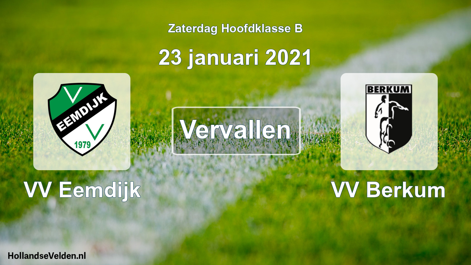 Scheduled Match: VV Eemdijk - VV Berkum (23 January 2021)