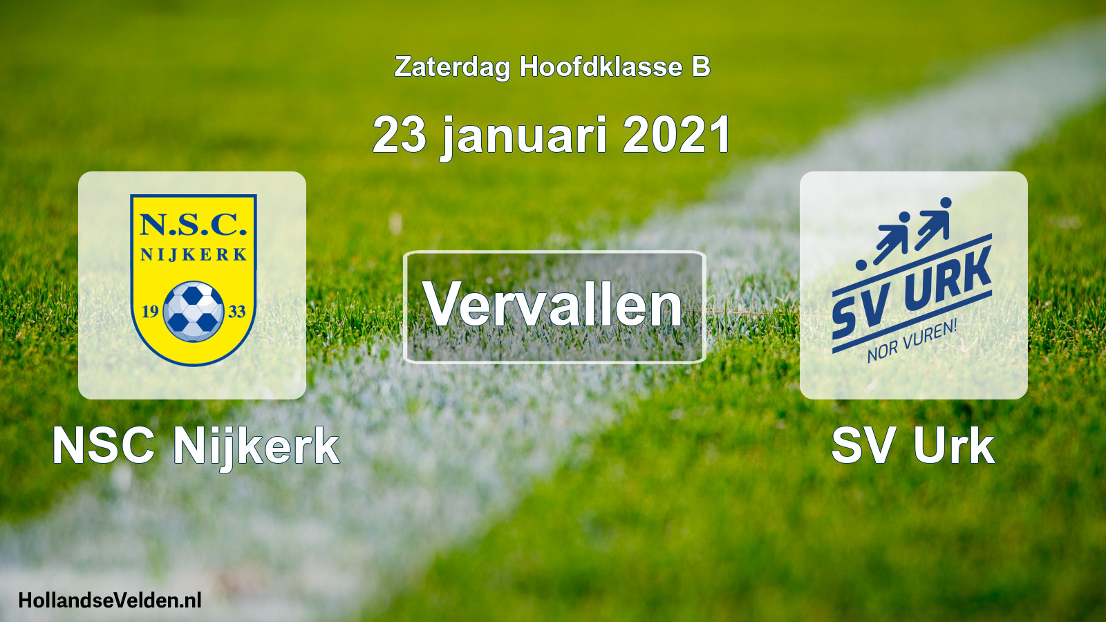 Scheduled Match: NSC Nijkerk - SV Urk (23 January 2021)