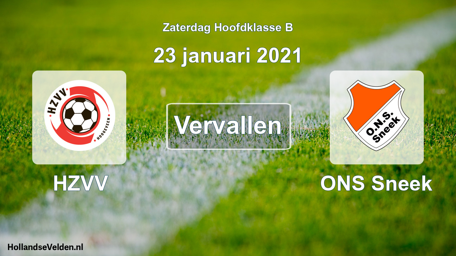 Scheduled Match: HZVV - ONS Sneek (23 January 2021)