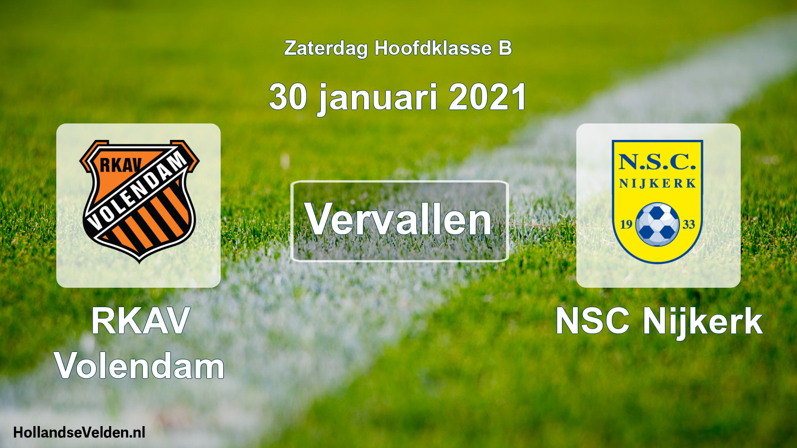 Scheduled Match: RKAV Volendam - NSC Nijkerk (30 January 2021)