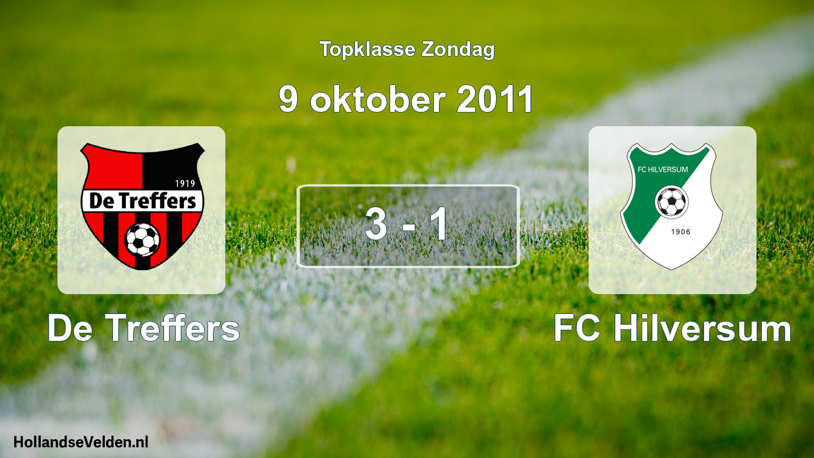 Total number of matches played: De Treffers - FC Hilversum 3 - 1 (9 October 2011)