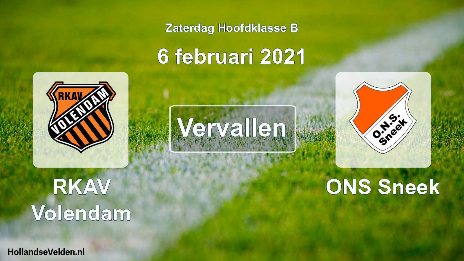 Scheduled Match: RKAV Volendam - ONS Sneek (6 February 2021)