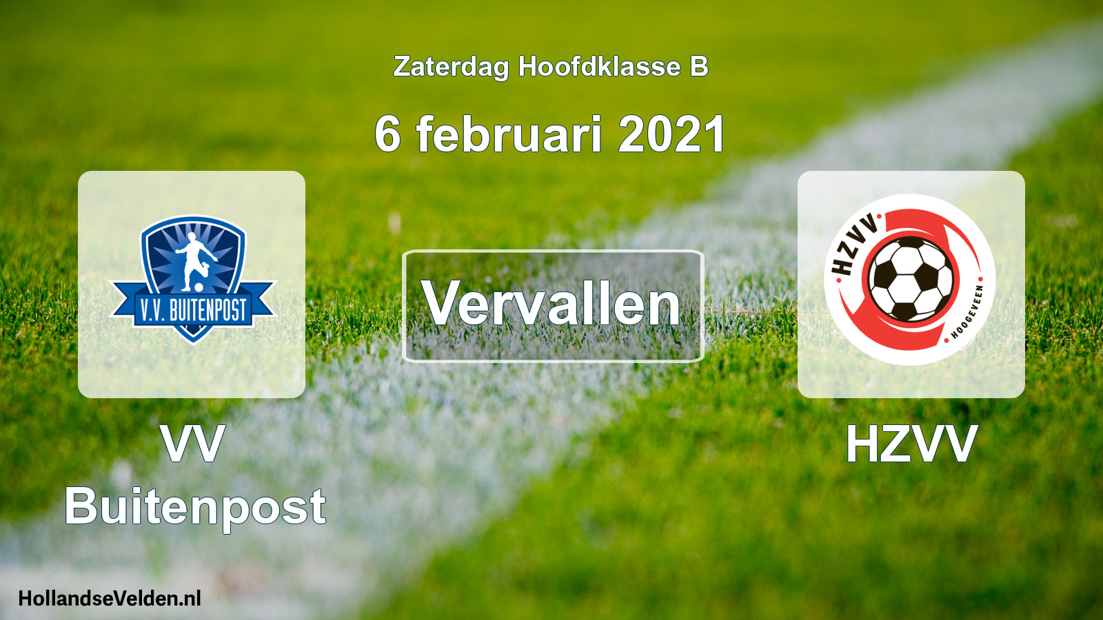 Scheduled Match: VV Buitenpost - HZVV (6 February 2021)