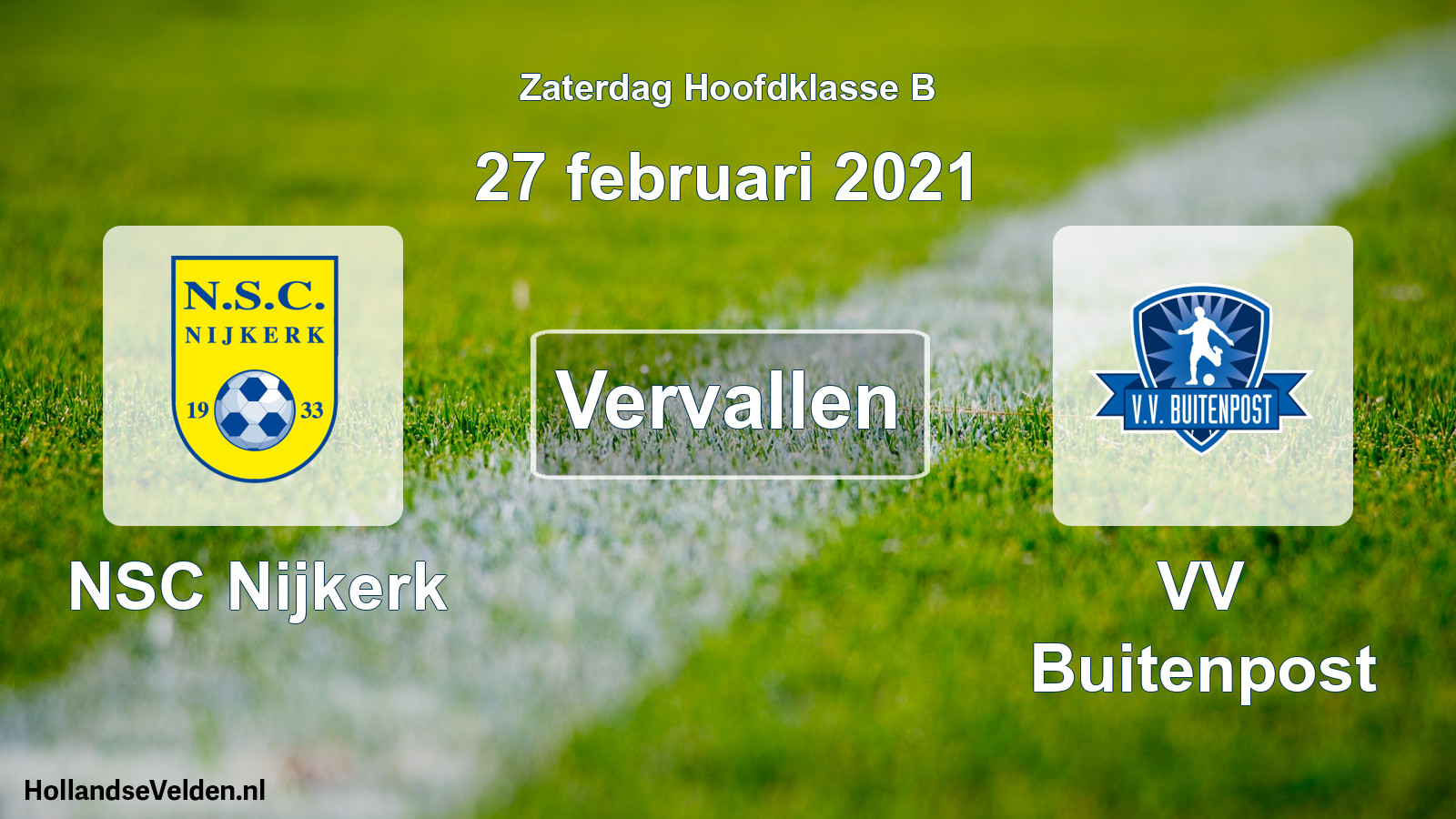 Scheduled Match: NSC Nijkerk - VV Buitenpost (27 February 2021)