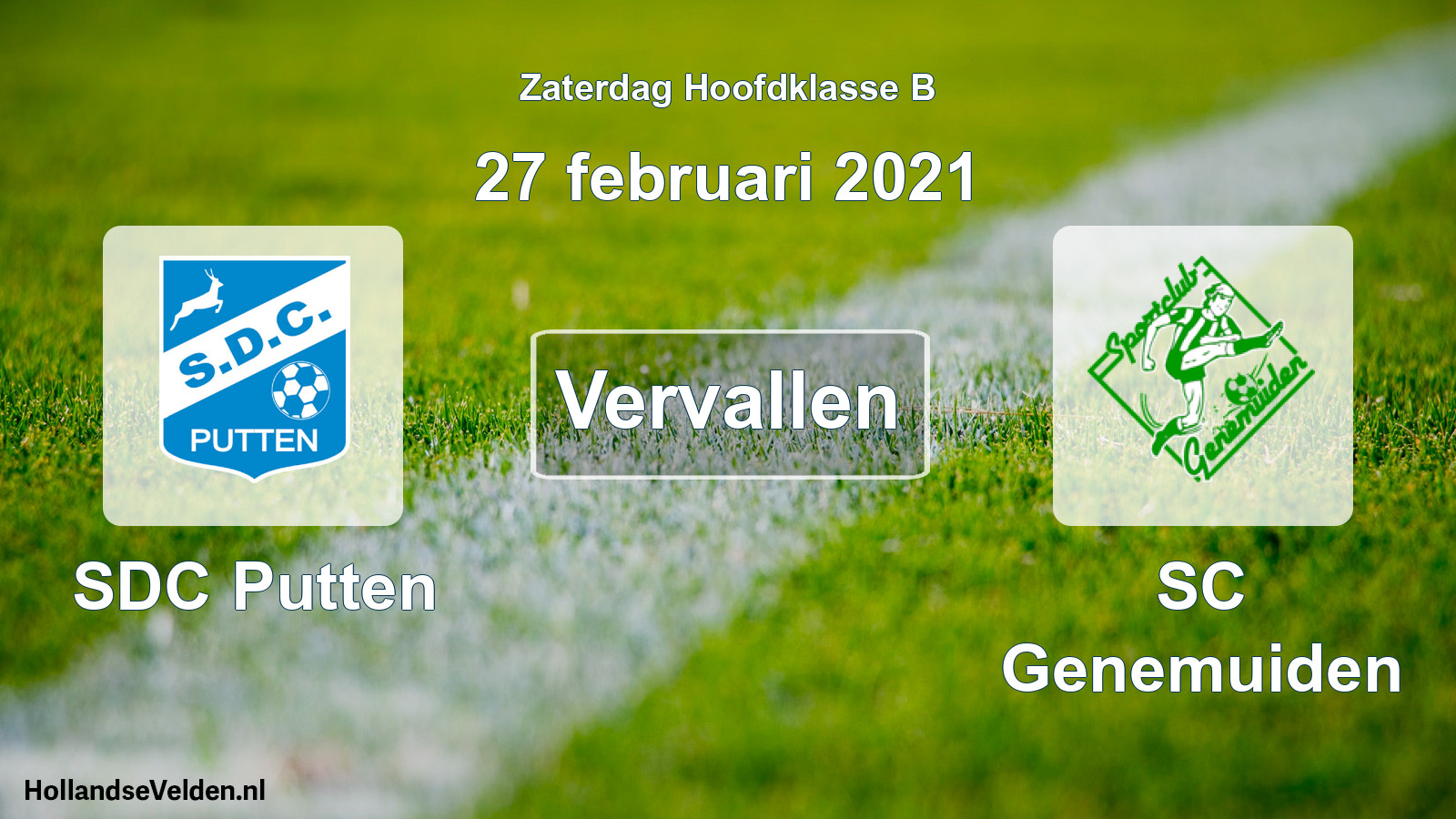Scheduled Match: SDC Putten - SC Genemuiden (27 February 2021)