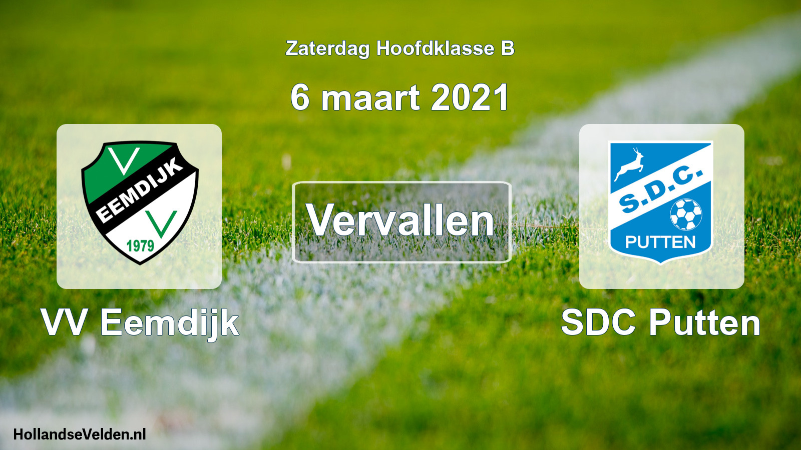 Scheduled Match: VV Eemdijk - SDC Putten (6 March 2021)
