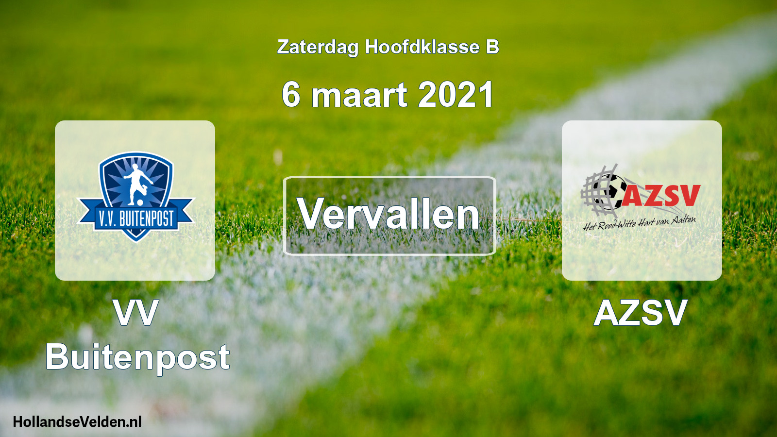 Scheduled Match: VV Buitenpost - AZSV (6 March 2021)