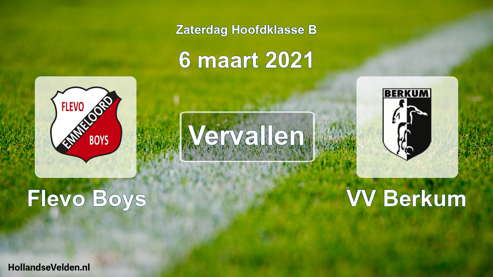 Scheduled Match: Flevo Boys - VV Berkum (6 March 2021)