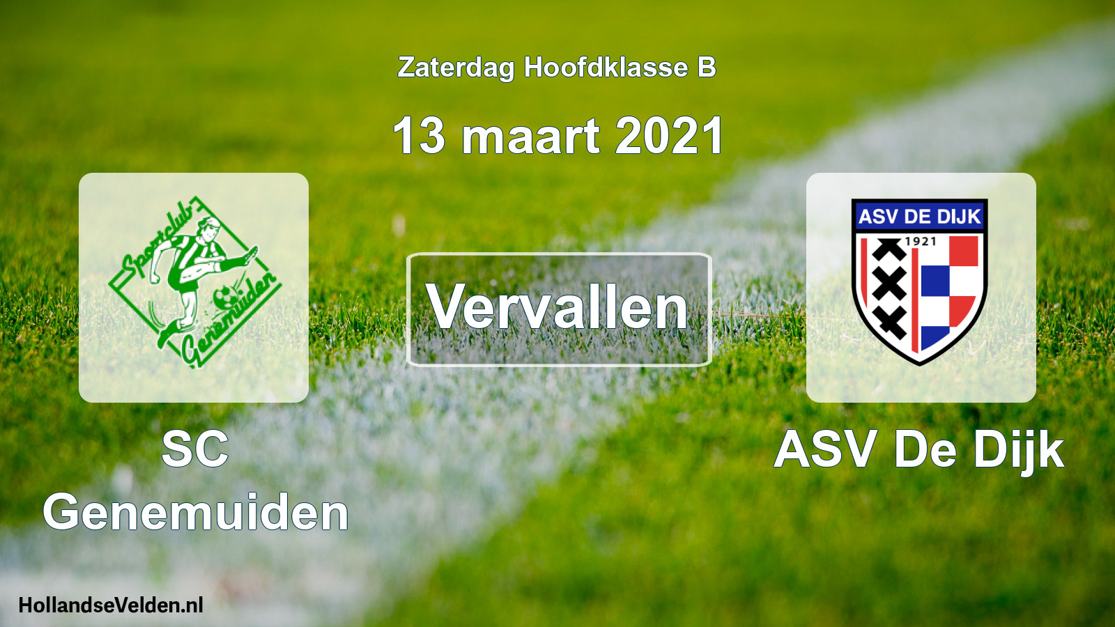 Scheduled Match: SC Genemuiden - ASV De Dijk (13 March 2021)