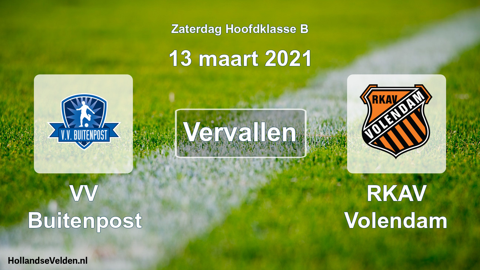 Scheduled Match: VV Buitenpost - RKAV Volendam (13 March 2021)