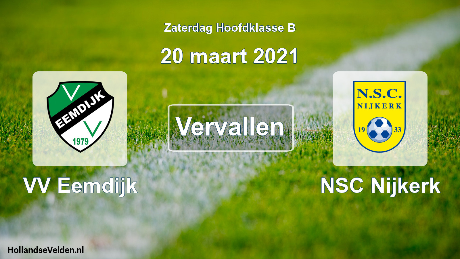 Scheduled Match: VV Eemdijk - NSC Nijkerk (20 March 2021)
