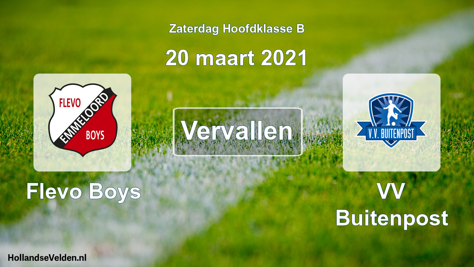 Scheduled Match: Flevo Boys - VV Buitenpost (20 March 2021)