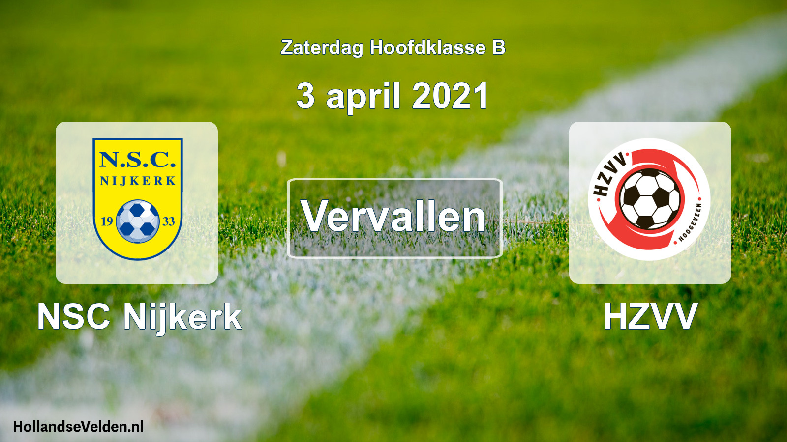 Scheduled Match: NSC Nijkerk - HZVV (3 April 2021)