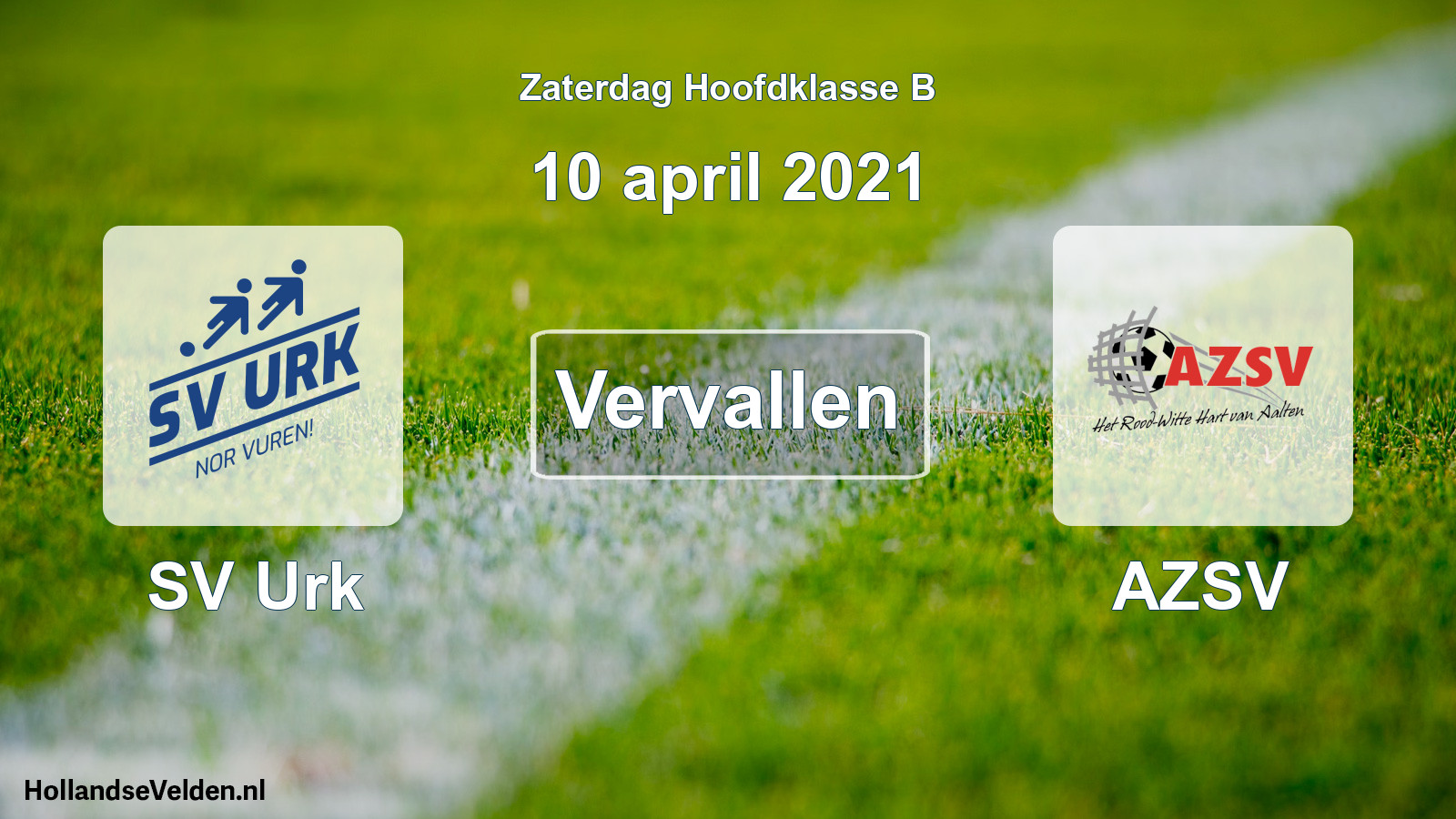 Scheduled Match: SV Urk - AZSV (10 April 2021)